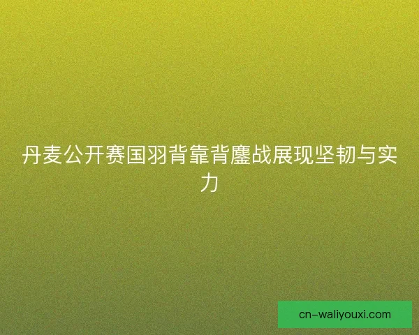 丹麦公开赛国羽背靠背鏖战展现坚韧与实力